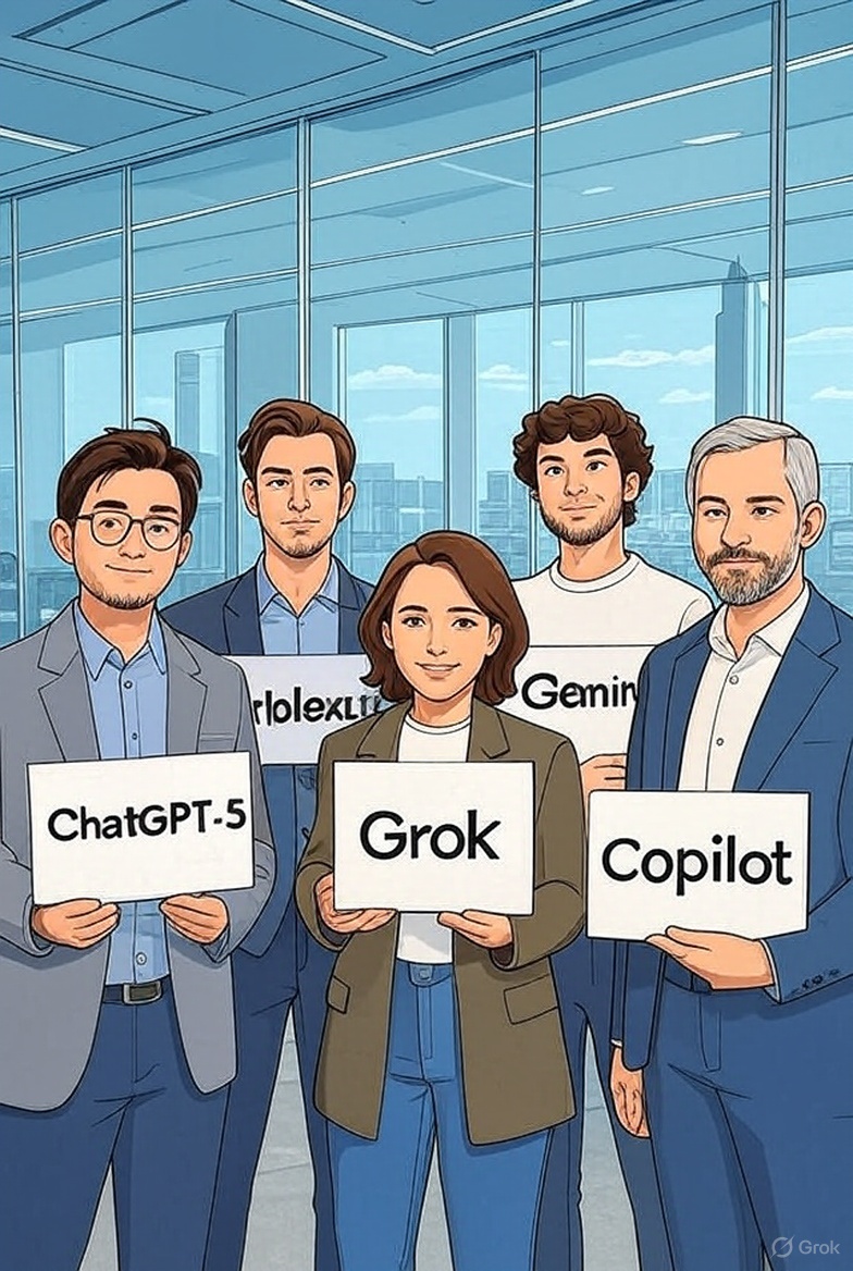 chatGPT-5 Grok Copilot Perplexity Gemini  users